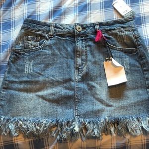 High rise jeans skirt
